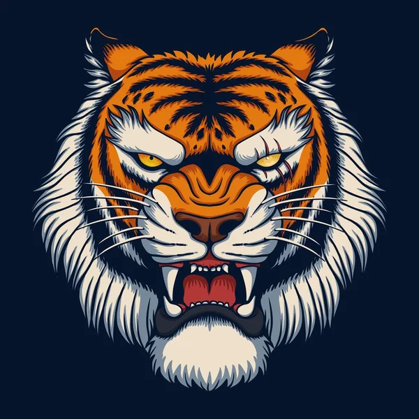 Angry Tiger Head Vector Illustration Your Company Brand — Stock Vector