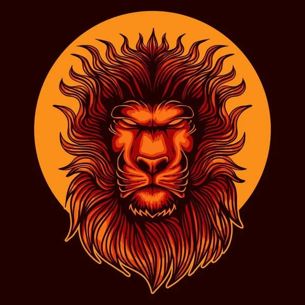 Angry Mystical Lion Vector Illustration Your Company Brand — 图库矢量图片