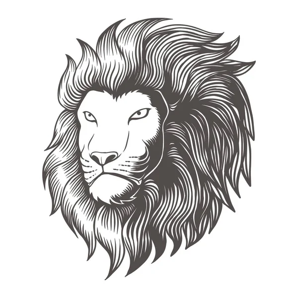 Illustration Vectorielle Monochrome Tête Lion Pour Votre Entreprise Marque — Image vectorielle