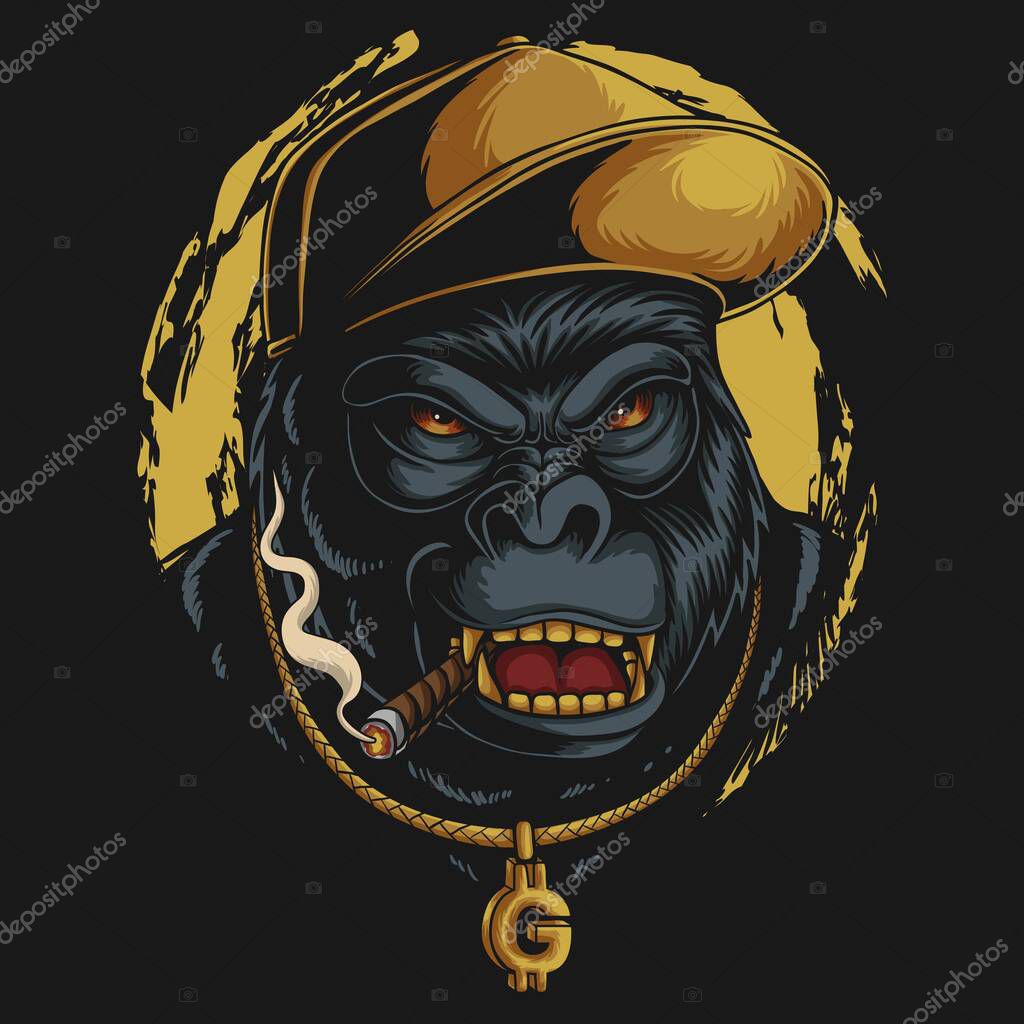 Gorilla Hip hop vector illustration for your company or brand