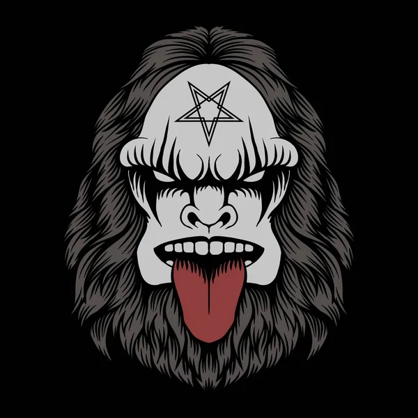 Bigfoot Black Metal Vector Illustration Your Company Brand — Vettoriale Stock