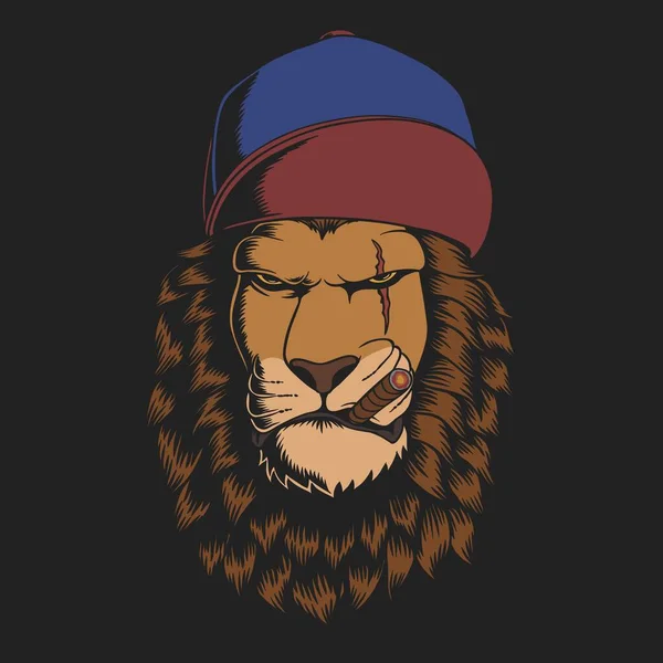 Lion Καπέλο Διάνυσμα Εικονογράφηση Για Την Εταιρεία Εμπορικό Σήμα Σας — Διανυσματικό Αρχείο