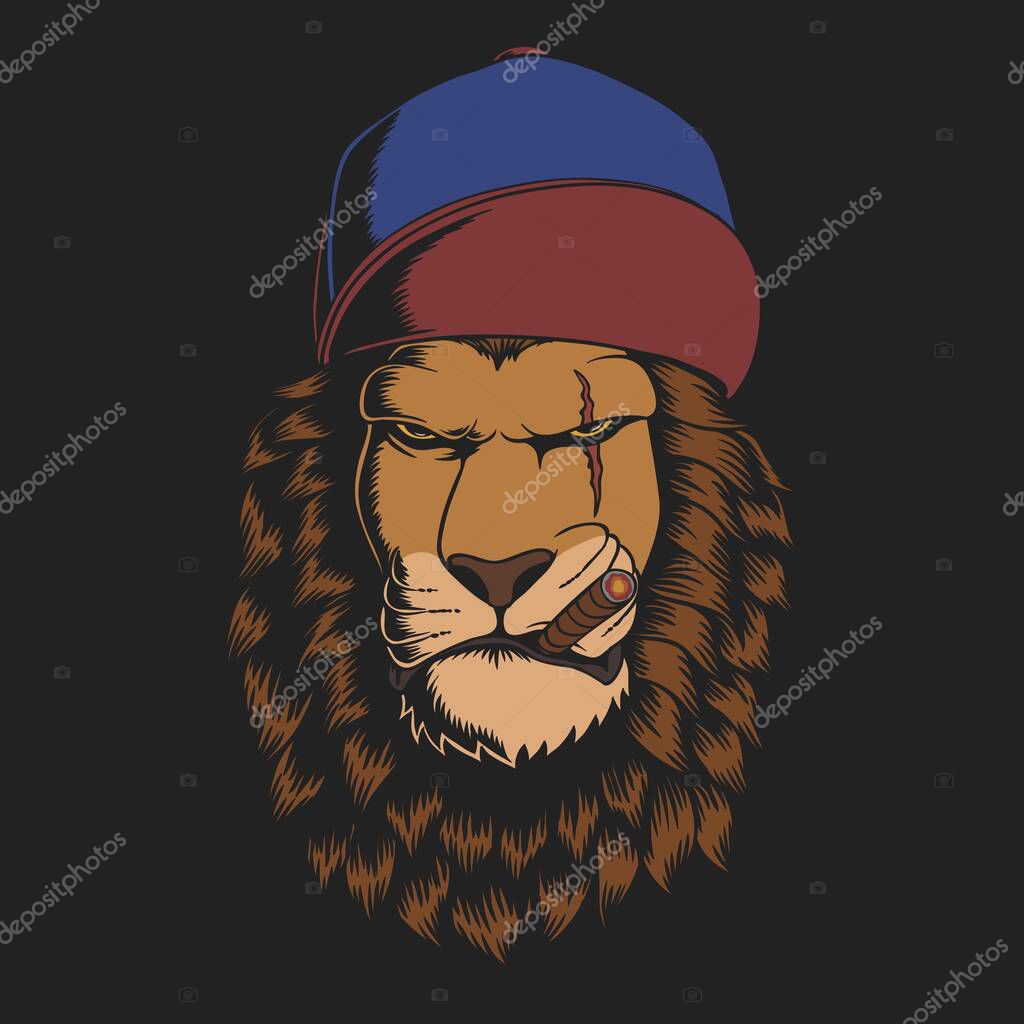 Lion hat vector illustration for your company or brand