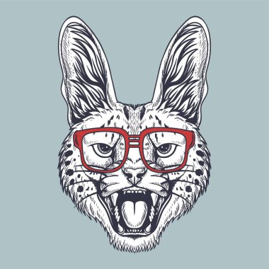 Şirketiniz ya da markanız için gözlük takarak çizilmiş kızgın bir el.