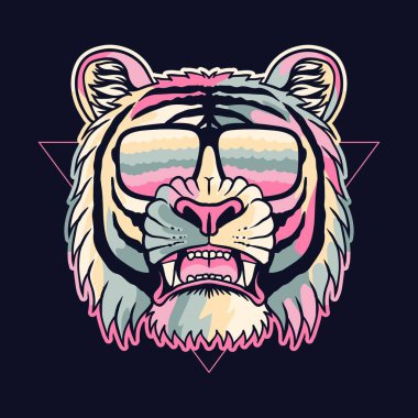 Tiger Colory şirketiniz veya markanız için gözlük vektör çizimi takıyor.