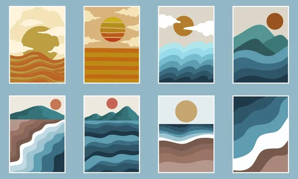 Abstract Sea Landscape Vector Illustration Your Company Brand — ストックベクタ