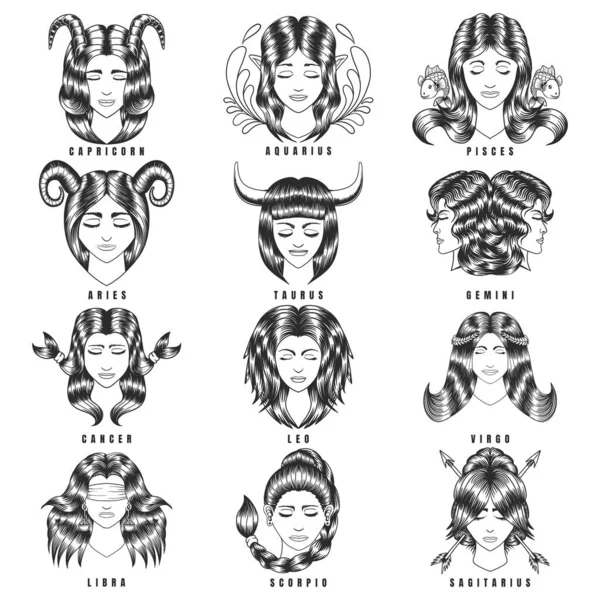 Woman Character Zodiac Vector Illustration Your Company Brand — Image vectorielle