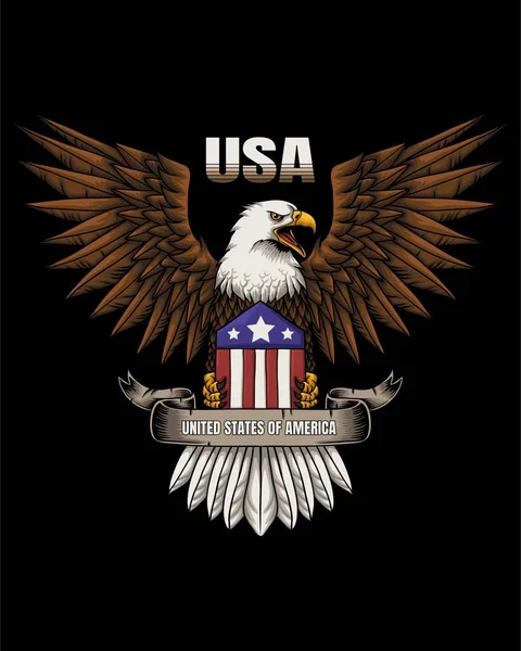 Eagle Αμερική Κορδέλα Διανυσματική Απεικόνιση — Διανυσματικό Αρχείο