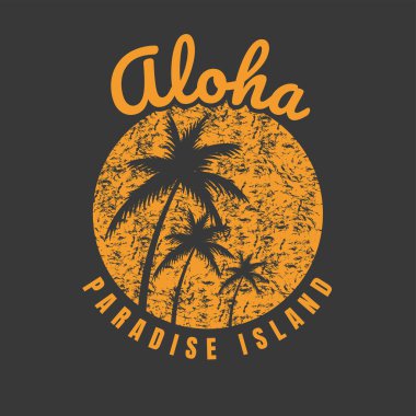 Grunge deseni hindistan cevizi ağacı silueti retro vektör çizimi