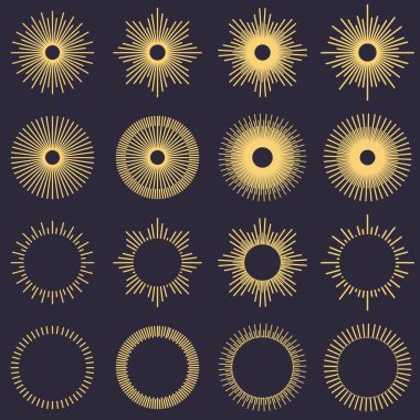 Abstract Sunburst vintage set collection vector for your company or brand
