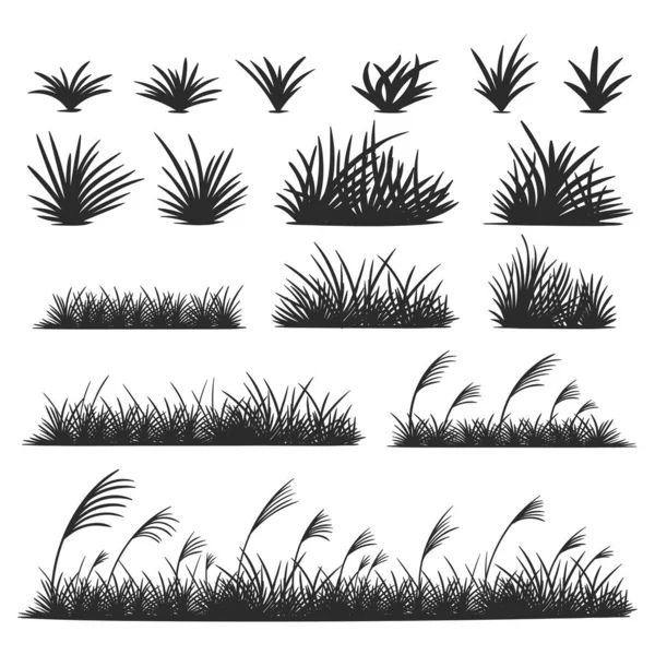 Grass Silhouette Collection Vector Illustration — Vettoriale Stock