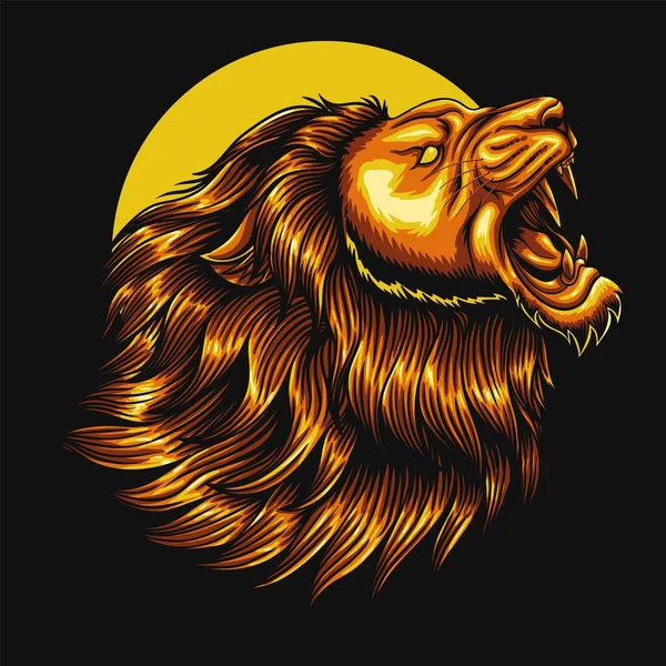 Illustration Vectorielle Rugissante Lion Colère — Image vectorielle