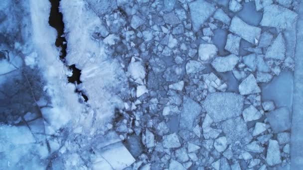 Vue aérienne du drone Icebergs - Changement climatique et réchauffement climatique — Video