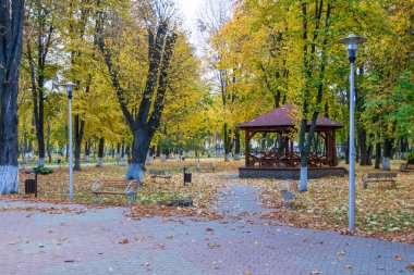 A pavilion in the Roman Park in the autumn, Romania