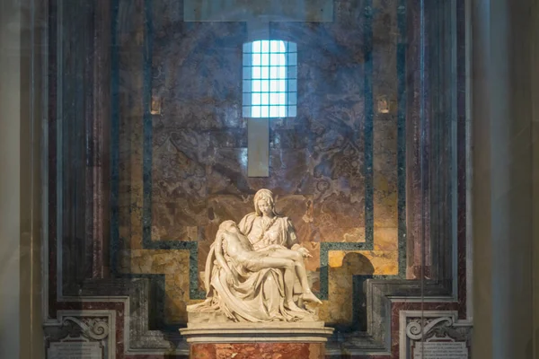 Scultura Del Piet Della Pietà Basilica San Pietro Vaticano Italia — Foto Stock