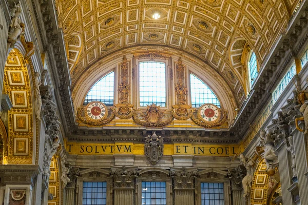 Позолоченный Потолок Базилики Святого Петра Ватикан Италия — стоковое фото