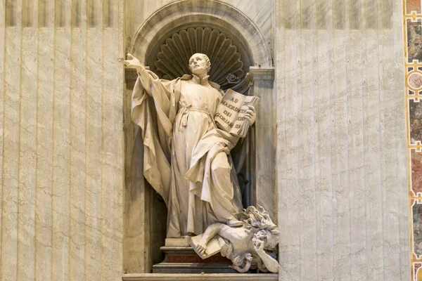 Loyola Szent Ignác Szobra Szent Péter Bazilika Vatikán Olaszország — Stock Fotó