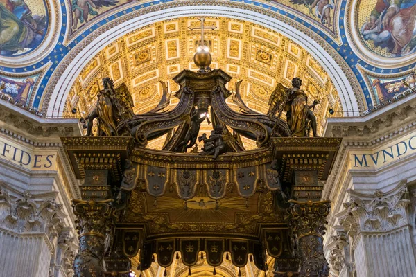 Aziz Peter Bazilikası Nın Yüksek Sunağı Kubbesi Vatikan Talya — Stok fotoğraf