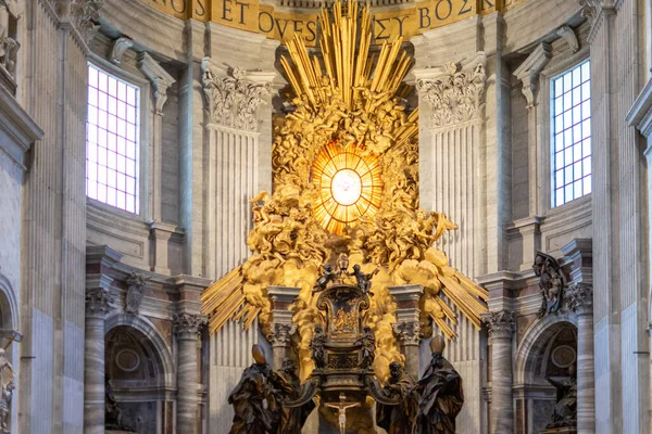 Trono San Pietro Basilica San Pietro Vaticano Italia — Foto Stock