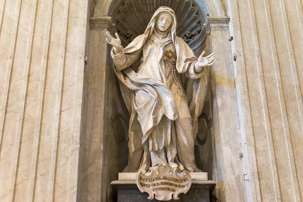 Statuia Juliana Falconieri Bazilica Petru Vatican Italia — Fotografie, imagine de stoc