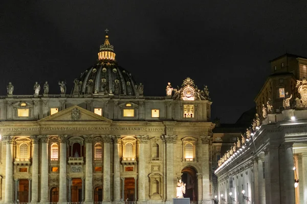 Basílica São Pedro Para Férias Uma Noite Chuvosa Itália — Fotografia de Stock