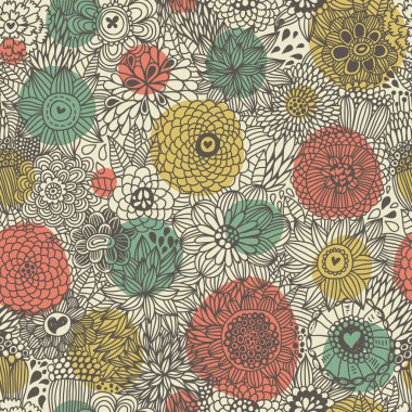 renkli seamless modeli - soyut çiçek