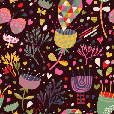 parlak çiçek seamless modeli inanılmaz arka plan için