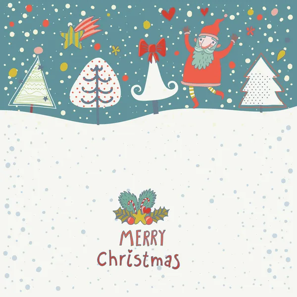 かわいい新年とクリスマス カード ベクトルの休日壁紙 — ストックベクタ