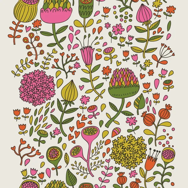 Vintage motif floral sans couture. Fond nature aux couleurs rétro — Image vectorielle