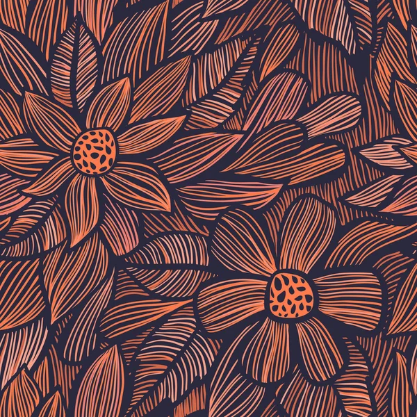 Textura sem costura com flores — Vetor de Stock