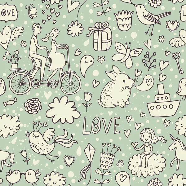 Romantic vintage seamless pattern — Stock Vector