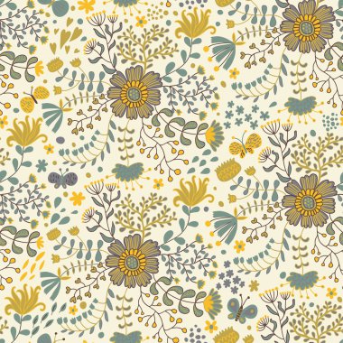 modern arka plan için pastel renklerde çiçek seamless modeli