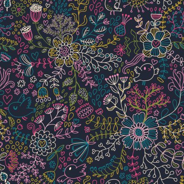 modern arka plan için pastel renklerde çiçek seamless modeli