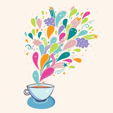 bir fincan renkli seri çekim