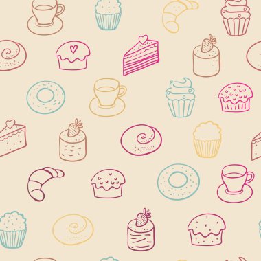 şık tatlı Dikişsiz desen vektör