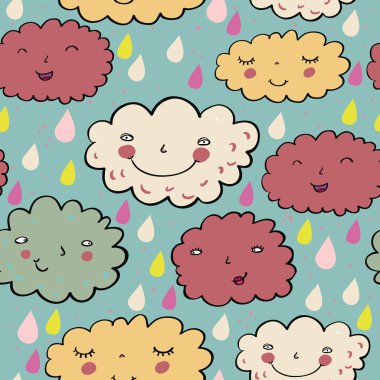 karikatür yağmurlu arka plan