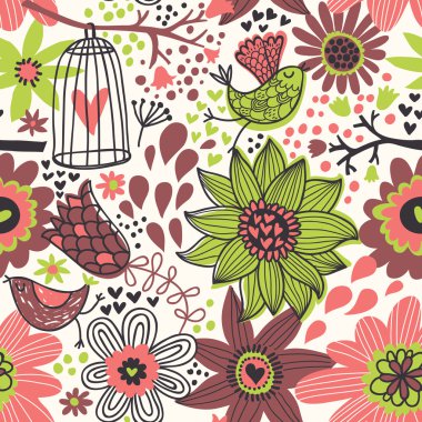 Bahar özgürlük kavramı vektör. kuş kafesleri on ağacının dışında