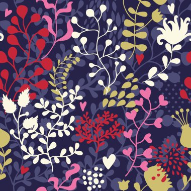 parlak renklerde çiçek Retro seamless modeli