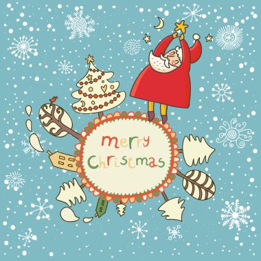 mutlu Noeller. karikatür vektör kartı