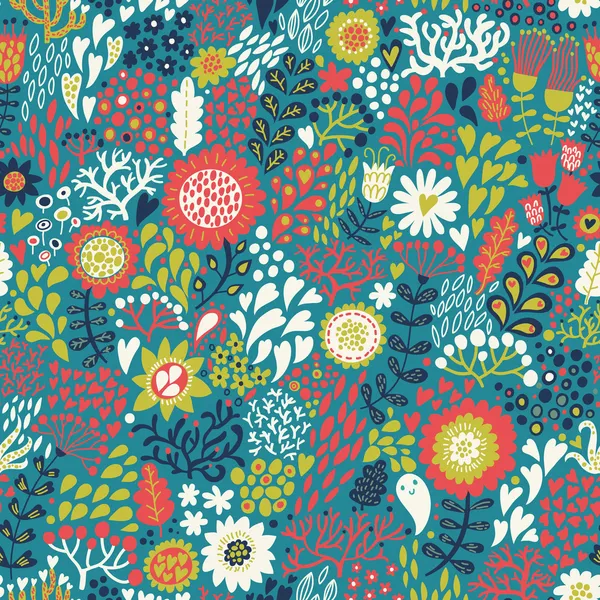 Retro floral seamless pattern — Stock Vector