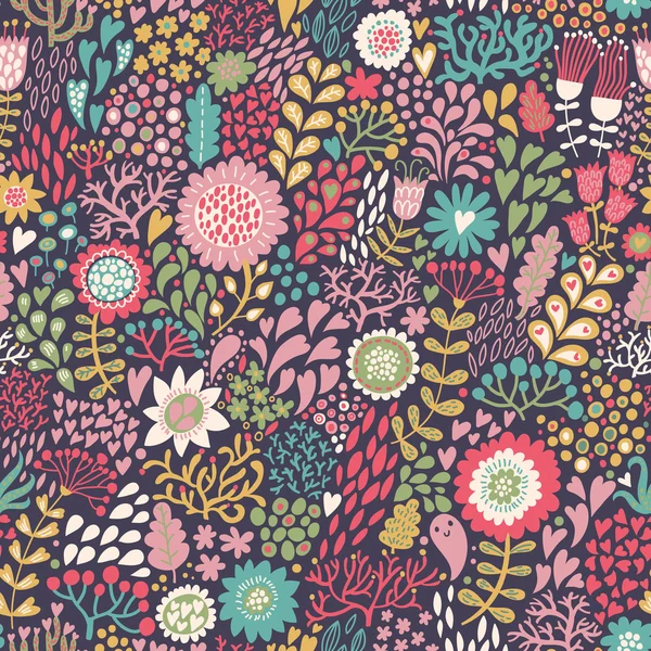 Motif floral sans couture rétro — Image vectorielle