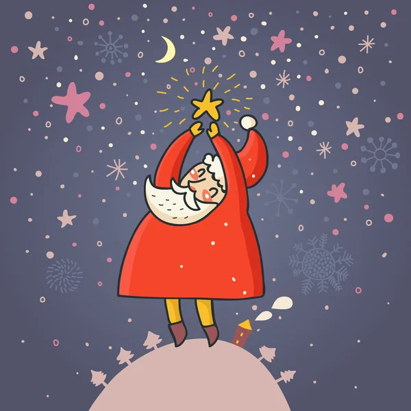 Divertido de dibujos animados Santa — Vector de stock