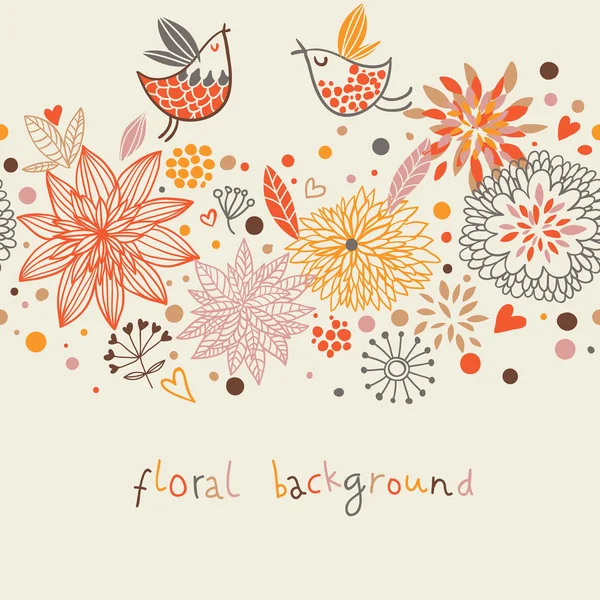 Retro floral naadloze achtergrond — Stockvector