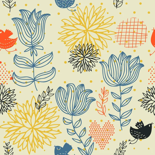 Motif floral sans couture coloré — Image vectorielle