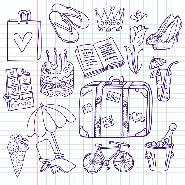 seyahat vektör kümesi doodle