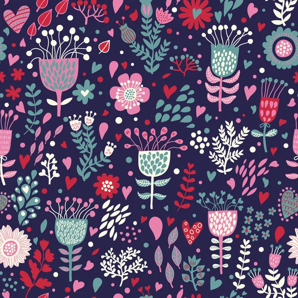 Motif floral sans couture — Image vectorielle