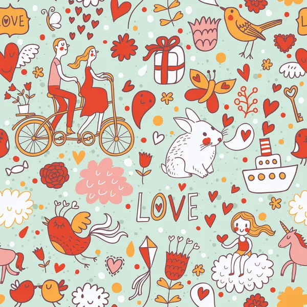 Romantic seamless pattern in stylish colors. Ideal pattern for wedding design. Seamless pattern can be used for wallpapers, pattern fills, web page backgrounds, surface textures. — Stock Vector