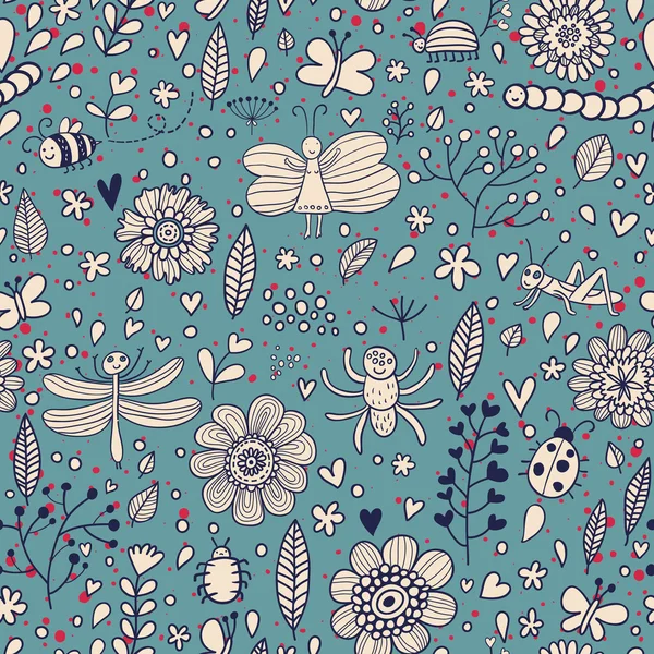 Patrón floral brillante sin costuras. Patrón sin costura se puede utilizar para el papel pintado, relleno de patrones, fondos de página web, texturas superficiales. Magnífico fondo floral sin costuras — Vector de stock