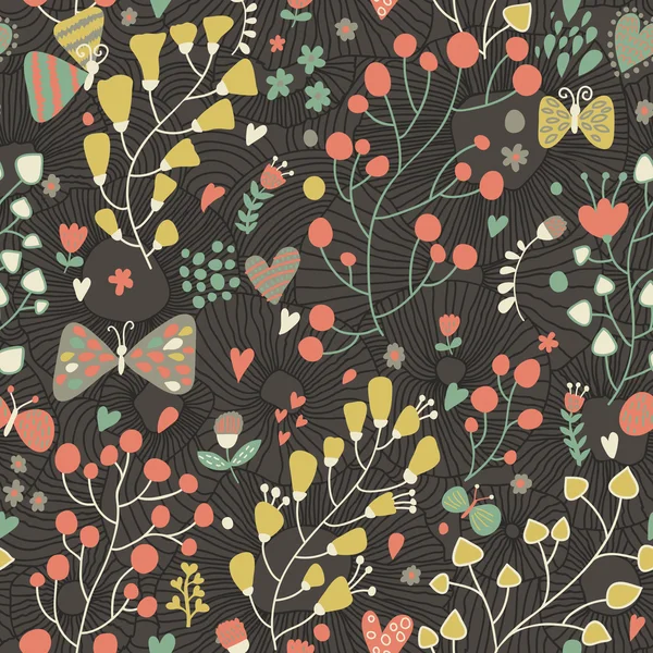 Motif floral sans couture — Image vectorielle