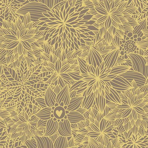 Vintage motif floral sans couture dans des couleurs rétro — Image vectorielle